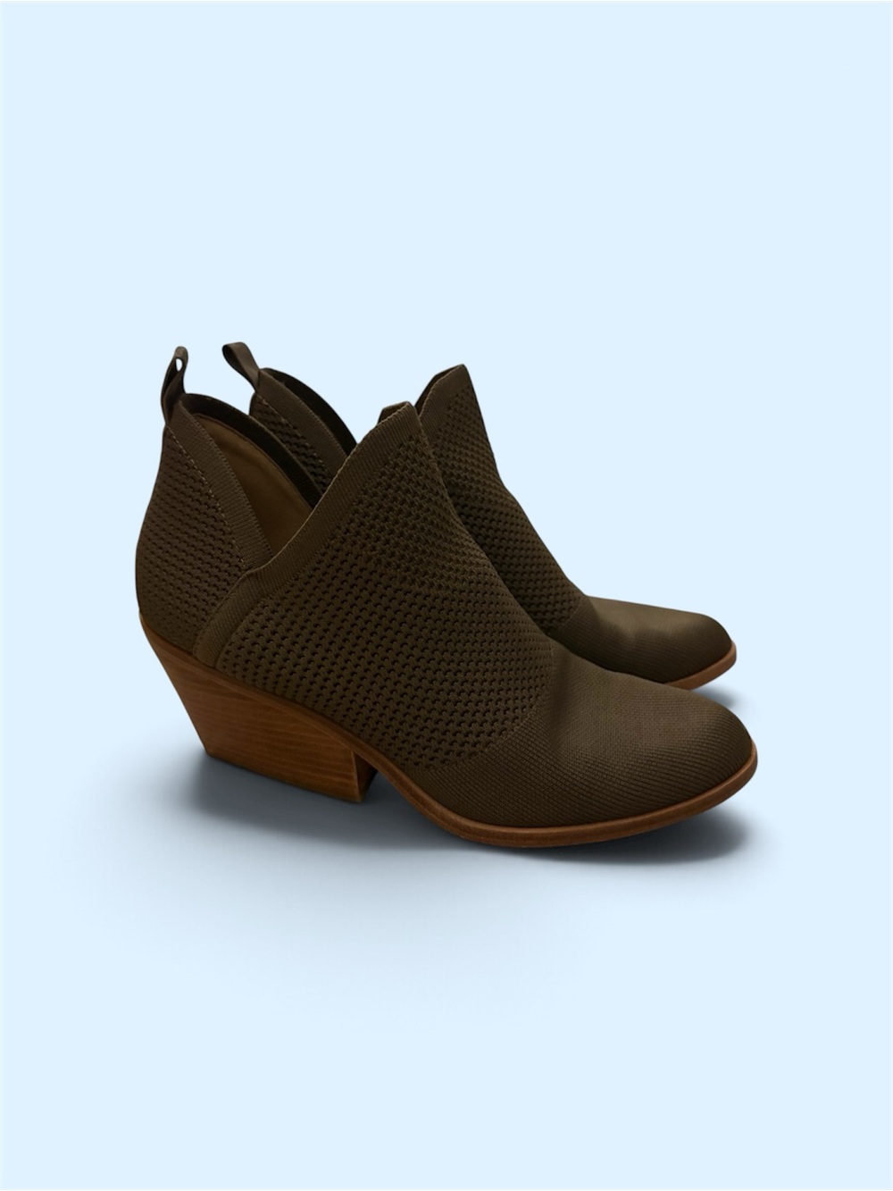 Eileen Fisher Brown Knit Wedge Booties